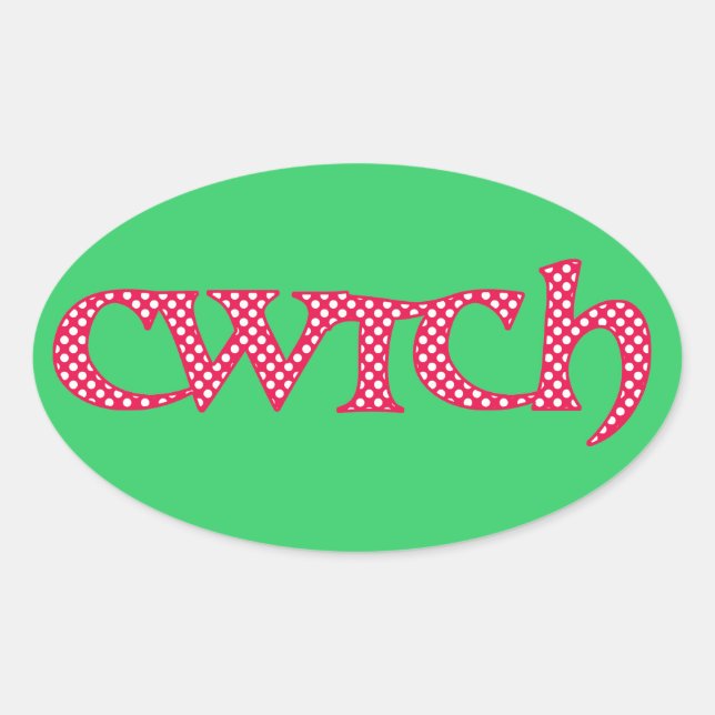 Stickers Welsh Fun : Rouge, Pois blancs (Devant)
