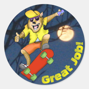 Stickers Werewolf Skateboarder