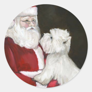 Stickers West Highland Terrier et Père Noël Dog Ar