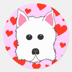 Stickers Westie Hearts