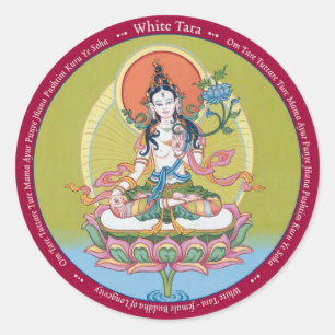 STICKERS White Tara - avec mantra