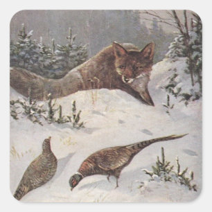 STICKERS Wildlife Fox Jagd Fasane Vogelschnee