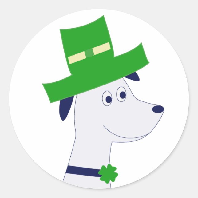 Stickers with St. Patrick's Day dog and clover (Vorderseite)