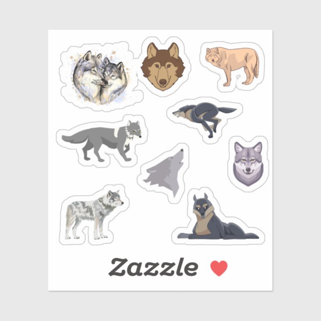 Stickers Wolf (Feuille)