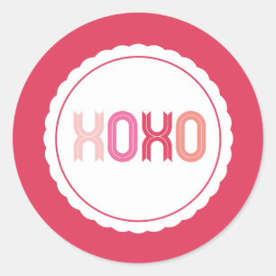 Stickers XOXO Love & Kisses Valentine Party 3 pouc