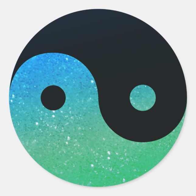 Stickers Yin Yang Bleu Et Vert Glitz (Devant)