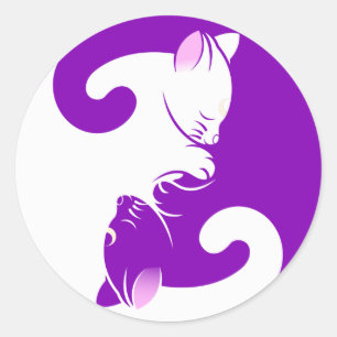 Stickers Yin Yang Cats (Pouvez-vous le voir ?)