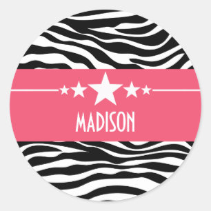 Stickers Zebra Star rose Sassy