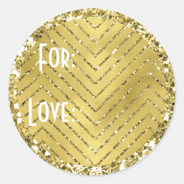 Stickers "Zickzack Gold" Personalisieren (Vorderseite)