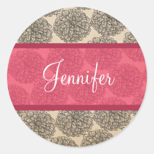 Stickers Zinnia Vintage rose