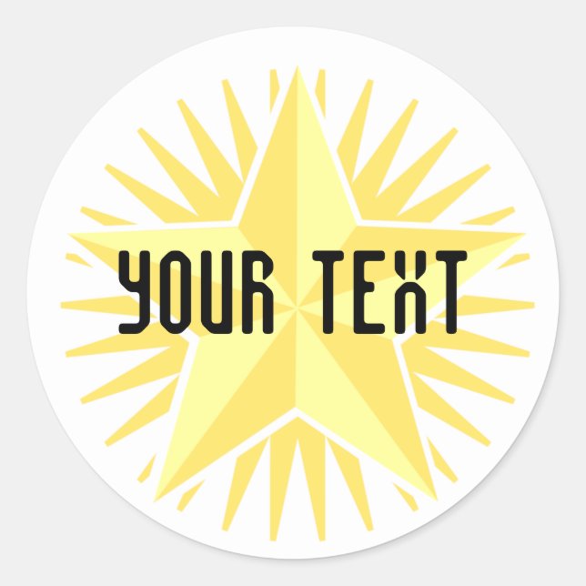 Stickervorlage für Gold Star Runder Aufkleber (Vorderseite)