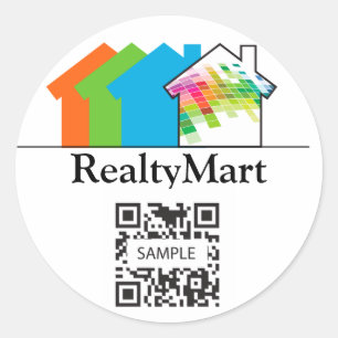Stickervorlage Real Anwesen House Runder Aufkleber