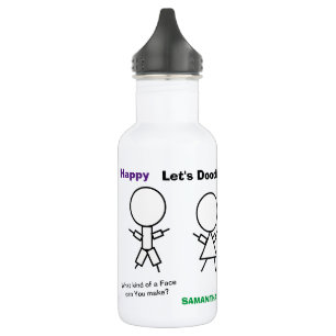 Stickfigur-Doodle-Gesichter - Male sie aus Edelstahlflasche