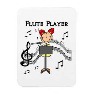 Stickfigur Mädchen Flötenspieler T-Shirts und Gesc Magnet