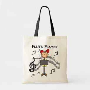 Stickfigur Mädchen Flötenspieler T-Shirts und Gesc Tragetasche