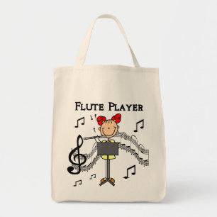 Stickfigur Mädchen Flötenspieler T-Shirts und Gesc Tragetasche