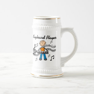 Stickfigur-Männchen-Keyboarder-Geschenke Bierglas