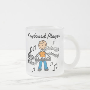 Stickfigur-Männchen-Keyboarder-Geschenke Mattglastasse