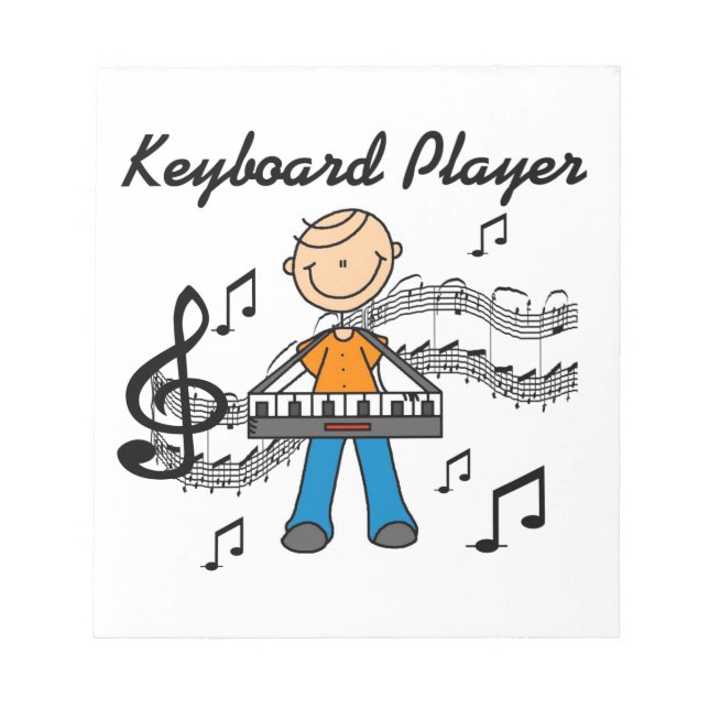 Stickfigur-Männchen-Keyboarder-Geschenke Notizblock (Vorderseite)