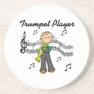 Stickfigur männlicher Trompetenspieler T-Shirts un Getränkeuntersetzer