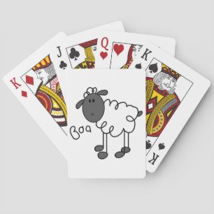 Stickfigur-Schaf-T-Shirts und Geschenke Spielkarten