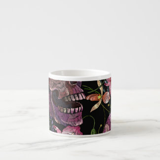 Stickiger Schädel: gotisch-orchid Muster Espressotasse