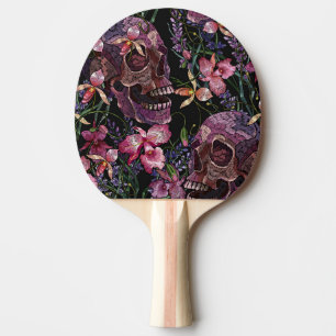 Stickiger Schädel: gotisch-orchid Muster Tischtennis Schläger