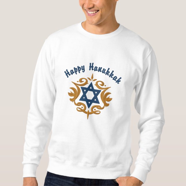 Stickiger Star von David Hanukkah Sweatshirt (Vorderseite)