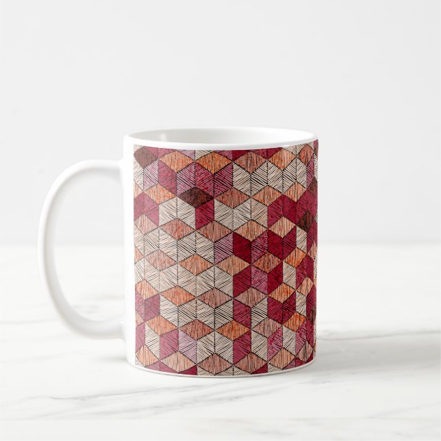 Stickiges Patchwork nahtlos Muster. Bohemisch.  Kaffeetasse (Links)