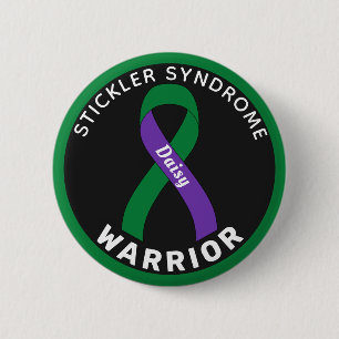 Stickler-Syndrom-Krieger-Band-Schwarzer Knopf Button
