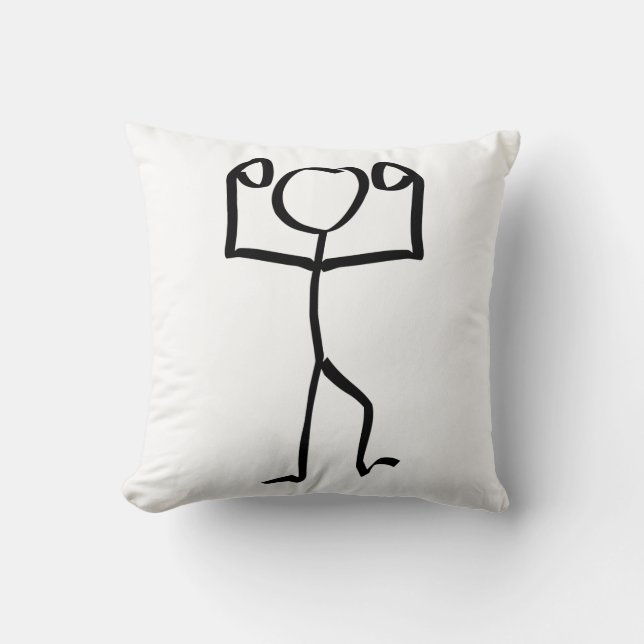 Stickman Figure Winner Illustration, One Line Art Kissen (Vorderseite)