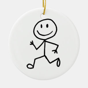 Stickman Läufer Keramik Ornament