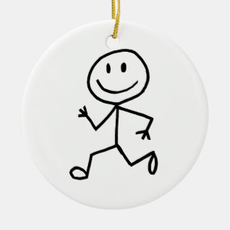Stickman Läufer Keramik Ornament