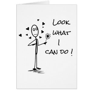 Stickman "Look What I can do" romantische Karte