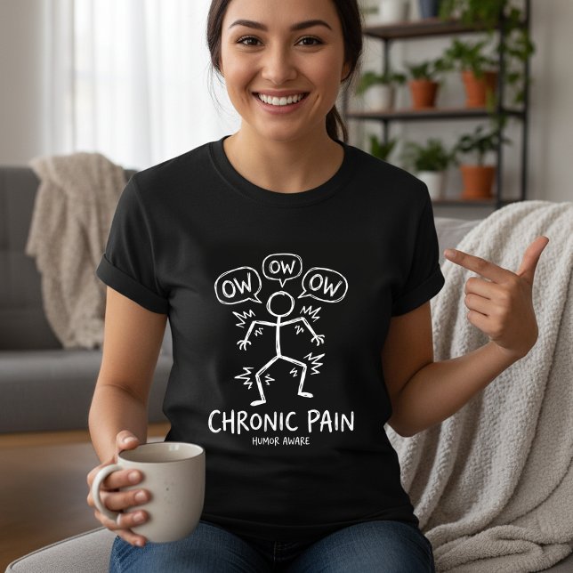 Stickman Pain Joke T-Shirt | Ow Ow Ow Funny (Von Creator hochgeladen)