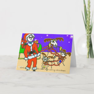 Stickman santa, feiertagskarte