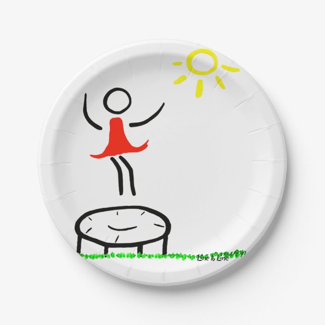 stickman stickwoman stickdog stickcat pappteller (Vorderseite)