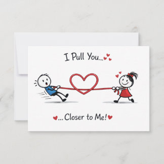 Stickman Tauziehen der Liebe Karte