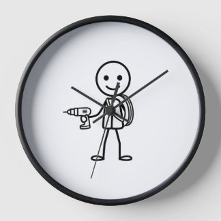 Stickmen At Work - Der Elektriker Uhr