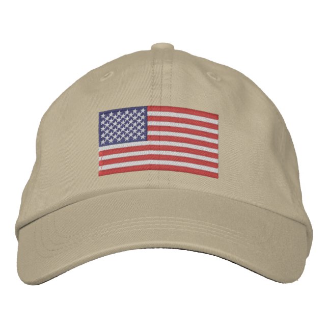 Stickmützen mit amerikanischer Flagge Bestickte Baseballkappe (Vorderseite)