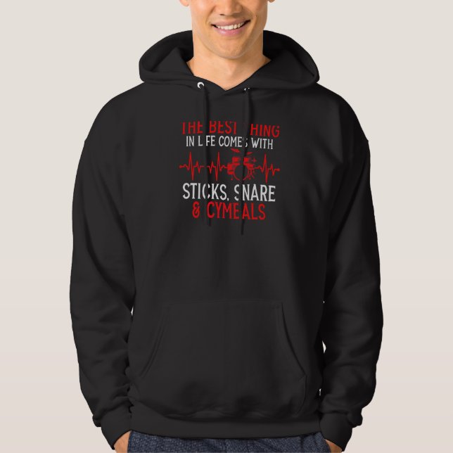 Sticks Snare und Cymbals Drummer Drum Player Musik Hoodie (Vorderseite)