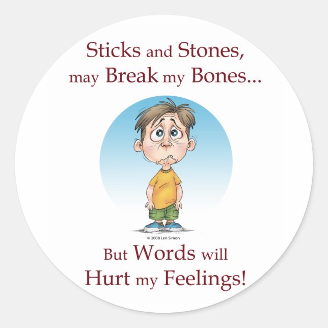 Sticks und Stones Runder Aufkleber (Vorderseite)