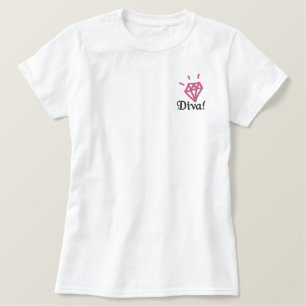 sticktes Shirt aus weißem Diamantdiva