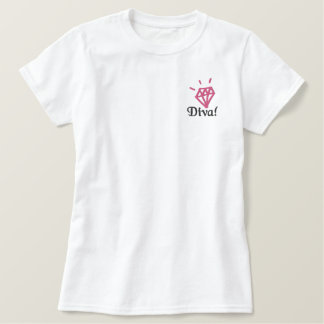 sticktes Shirt aus weißem Diamantdiva