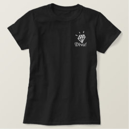 sticktes Shirt aus weißem Diamantdiva