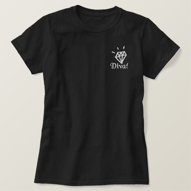 sticktes Shirt aus weißem Diamantdiva (Design vorne)