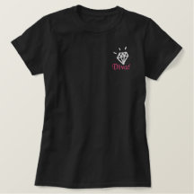 sticktes Shirt aus weißem Diamantdiva