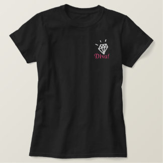 sticktes Shirt aus weißem Diamantdiva
