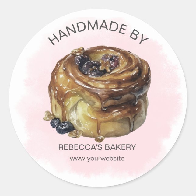 Sticky Buns Handmade mit Liebe Aufkleber (Vorderseite)