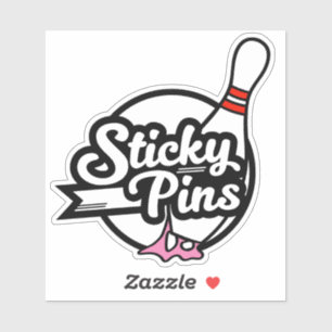 "Sticky Buttons" Bowling Team Logo Aufkleber